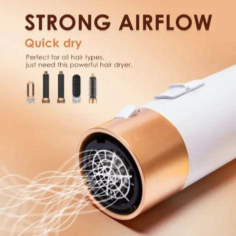 Mandotos 5-in-1 Hair Styler Brush with multiple attachments for styling, smoothing, and volumizing hair.