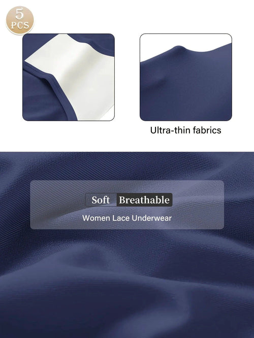 Mandotos 5-pack high waist ice silk triangle panties for women, breathable, scarless design, comfortable summer underwear.