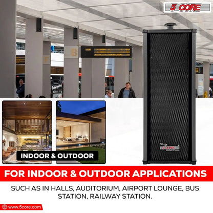Mandotos 5Core 100W indoor/outdoor stereo speakers with weather-resistant design and high-quality sound for versatile audio.