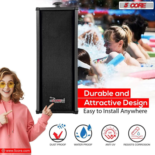 Mandotos 5Core 100W indoor/outdoor stereo speakers with durable design and powerful sound for home or outdoor use.