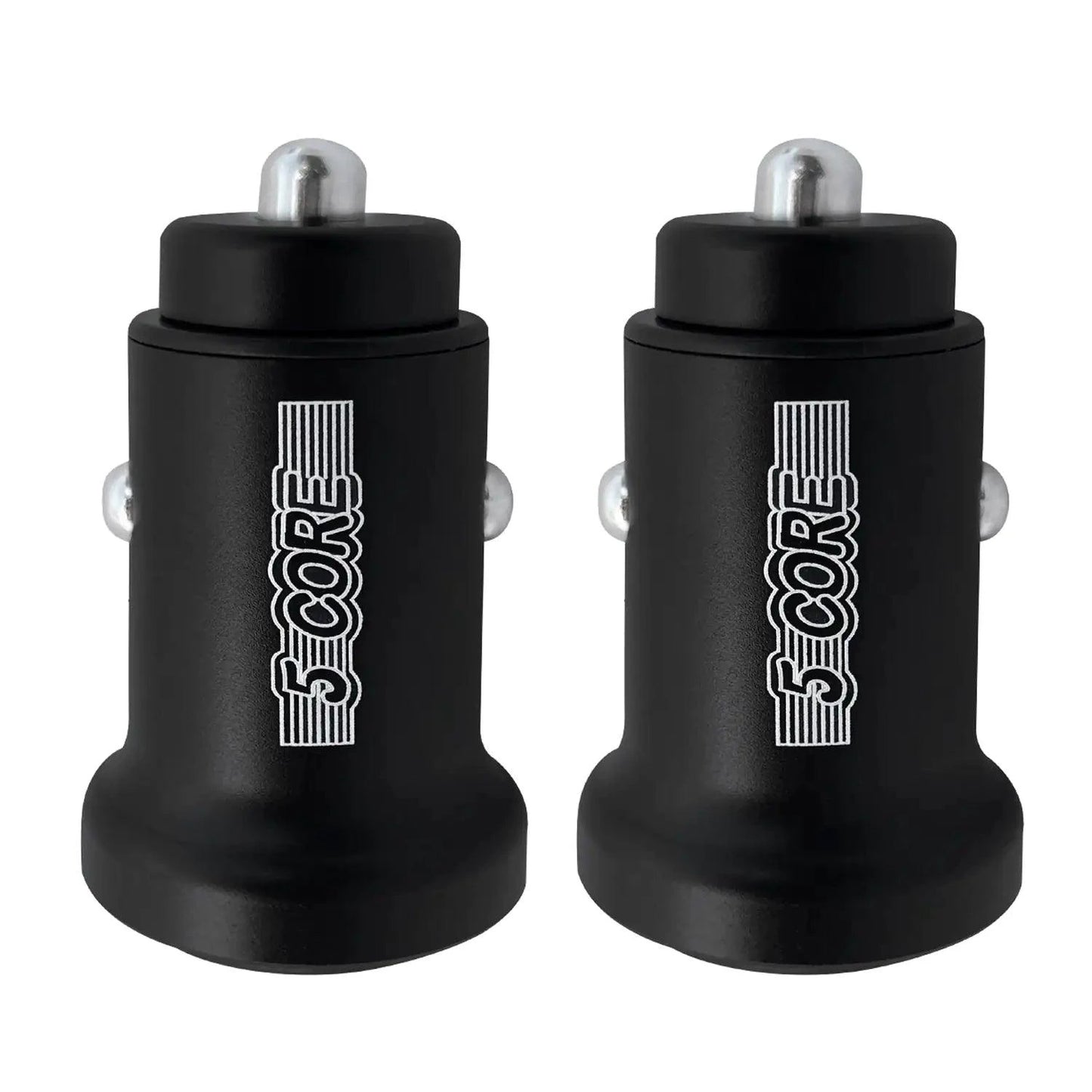 MANDOTOS 5Core SpeedCharge Car USB-C Adapter connected to a vehicle's charging port, compact and lightweight design for fast charging.