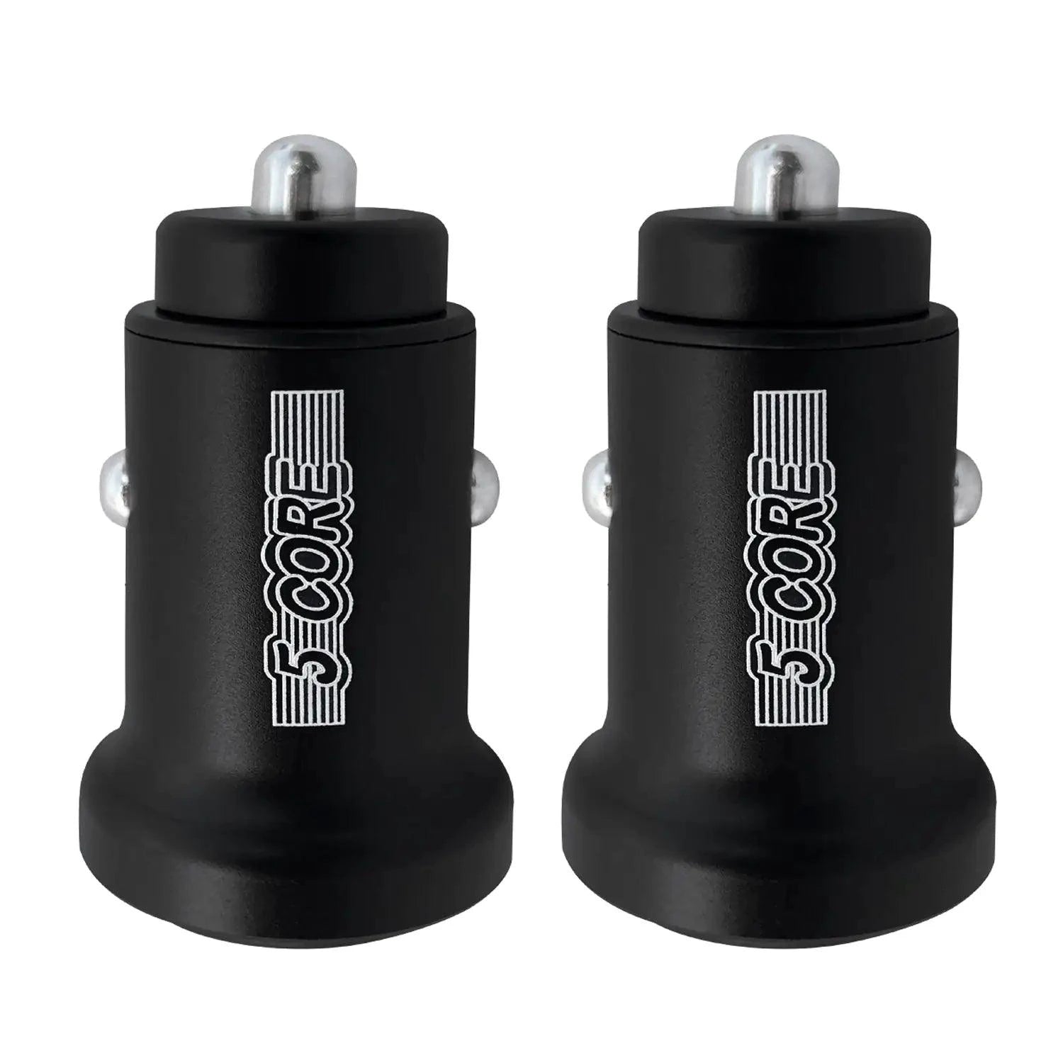 MANDOTOS 5Core SpeedCharge Car USB-C Adapter connected to a vehicle's charging port, compact and lightweight design for fast charging.