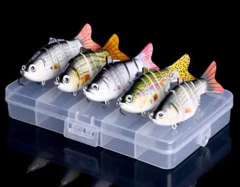 Five-piece MANDOTOS Pro Angler Lure Kit featuring colorful fishing lures for freshwater and saltwater fishing.