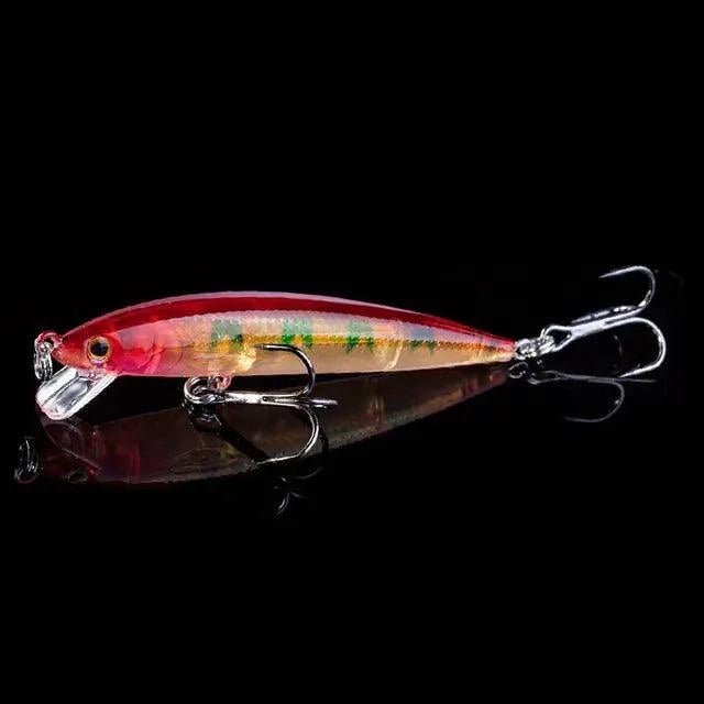 Mandotos 7cm triple-sharp minnow fishing lure with realistic fish design and reflective finish, ideal for freshwater fishing.