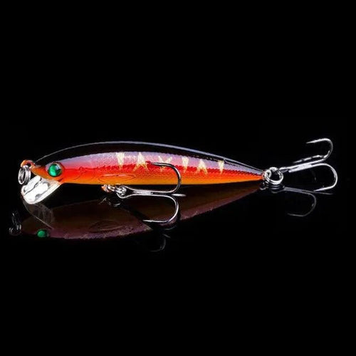Mandotos 7cm triple-sharp minnow fishing lure with realistic fish design and vibrant colors for freshwater or saltwater fishing.