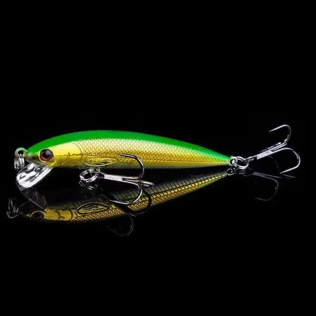 Mandotos 7cm triple-sharp minnow fishing lure with realistic fish design and sharp hooks for freshwater or saltwater fishing.