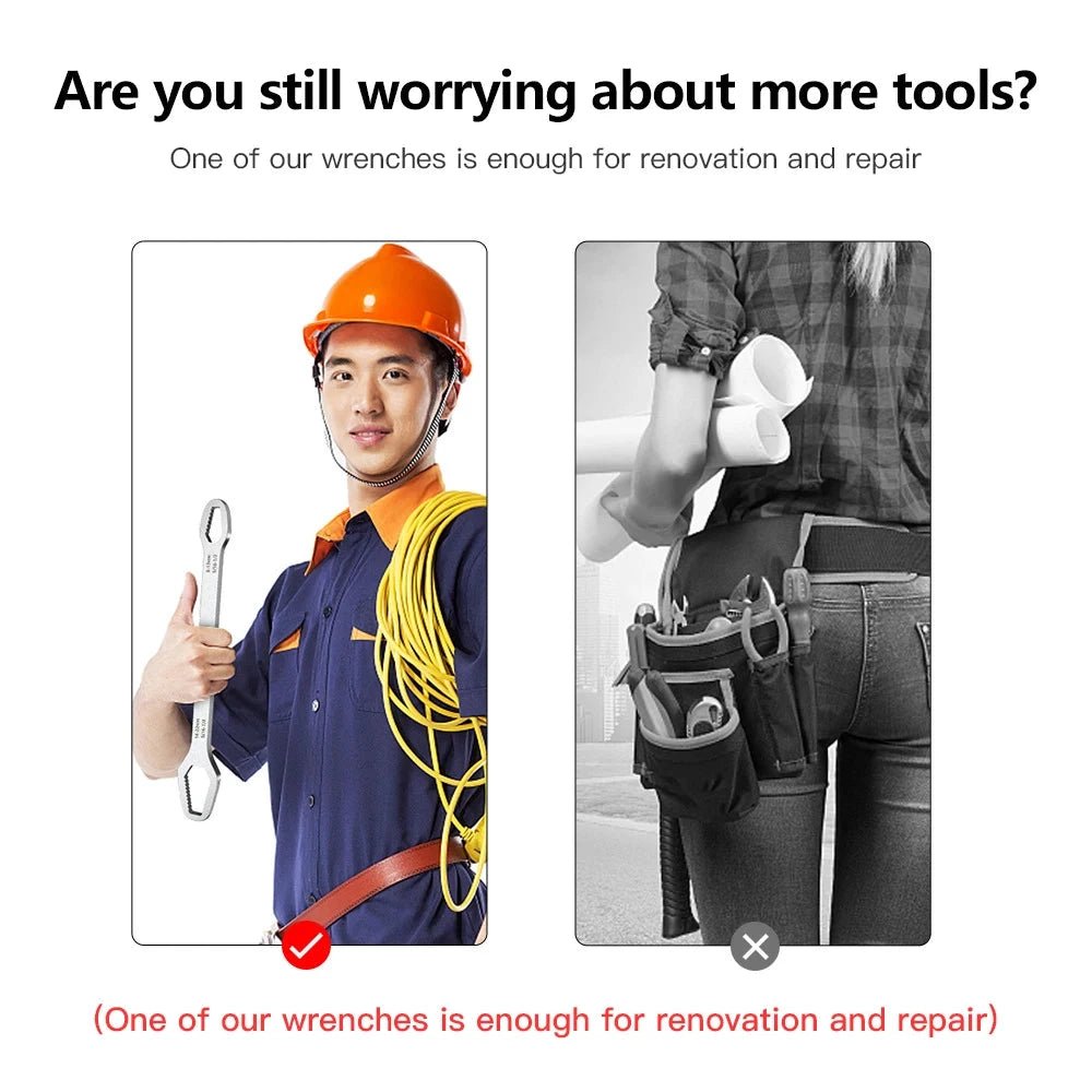 MANDOTOS 8-22mm universal Torx wrench, self-tightening adjustable spanner with double-head design for factory use.