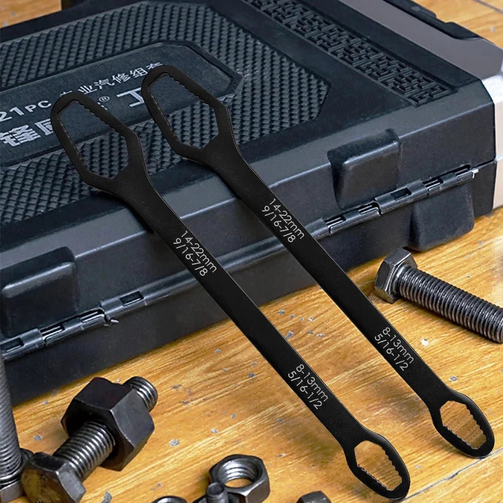 Mandotos 8-22mm universal Torx wrench with double-head, self-tightening adjustable spanner for factory hand tool use.