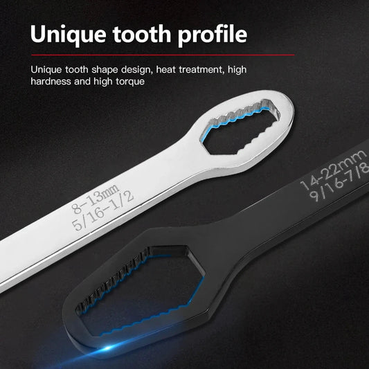 Mandotos 8-22mm universal Torx wrench with self-tightening, adjustable design, double-head spanner for factory hand tool applications.