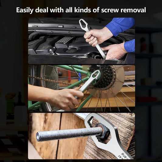 Mandotos 8-22mm universal Torx wrench with self-tightening, adjustable design, double-head spanner for factory and hand tool use.