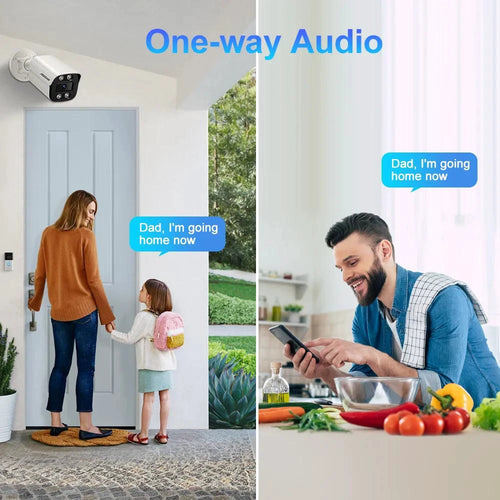 Mandotos 8MP IP camera with 4K resolution, enhanced audio, and night vision for clear surveillance.