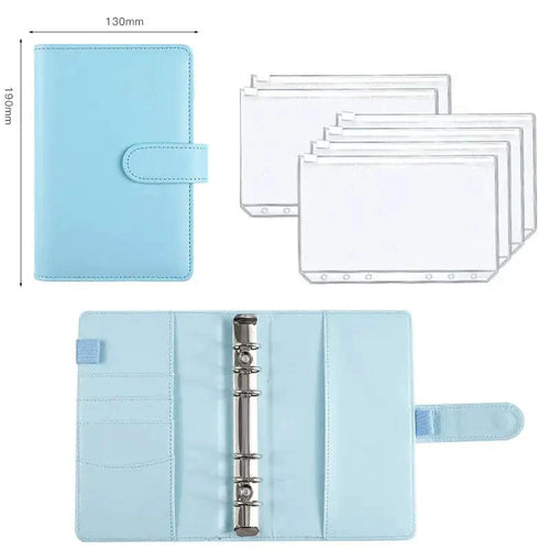 A6 Deluxe Leather Finance Organizer by MANDOTOS, featuring multiple card slots, cash pockets, and a sleek leather finish.