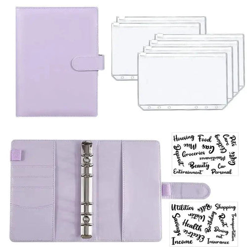 A6 Deluxe Leather Finance Organizer by MANDOTOS with multiple card slots, cash pockets, and a sleek leather finish.
