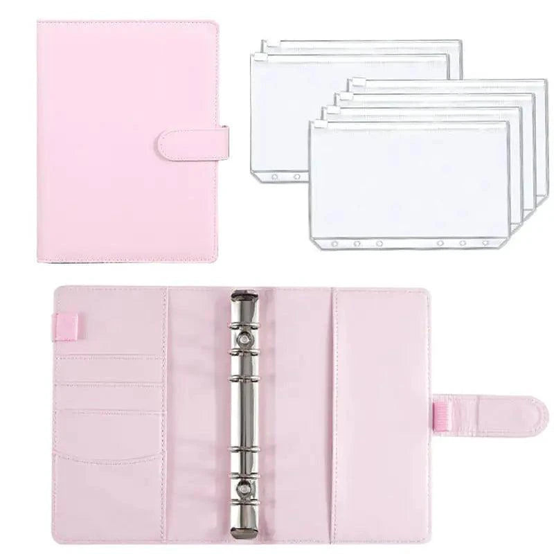 A6 Deluxe Leather Finance Organizer by MANDOTOS with multiple card slots, cash pockets, and a sleek brown leather finish.
