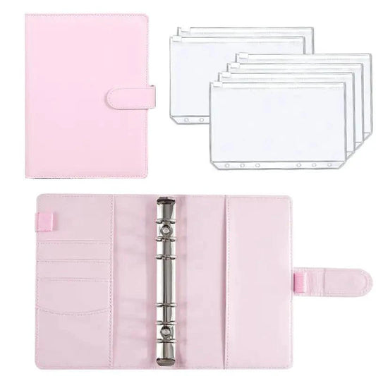 A6 Deluxe Leather Finance Organizer by MANDOTOS with multiple card slots, cash pockets, and a sleek brown leather finish.