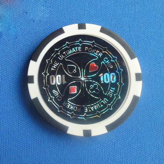Mandotos ABS plastic high-end two-color poker and baccarat game chips, detailed with colorful designs for casino gameplay.