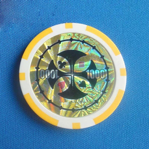 Mandotos ABS plastic high-end two-color poker and baccarat game chips set with detailed design and vibrant colors.