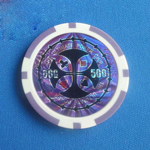 Mandotos ABS plastic high-end two-color poker and baccarat game chips on a table for gambling or casino gaming.