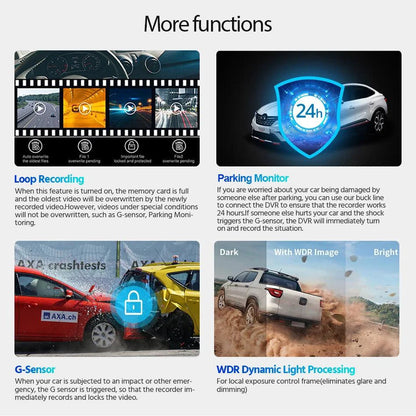Mandotos Acceo 4K Ultra HD dash cam with dual lenses, WiFi, GPS, night vision, and parking mode for vehicle safety.