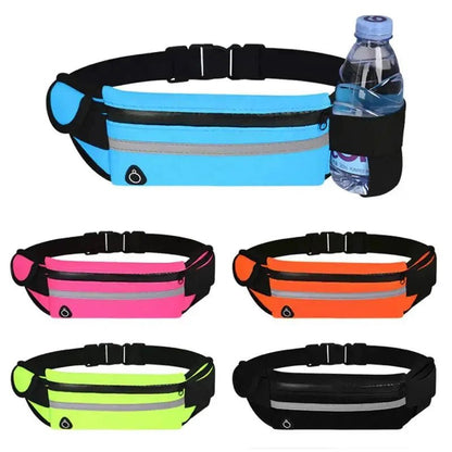 Mandotos Active Essentials waist bag with adjustable strap, black nylon material, front zipper pocket, and compact design for active use.