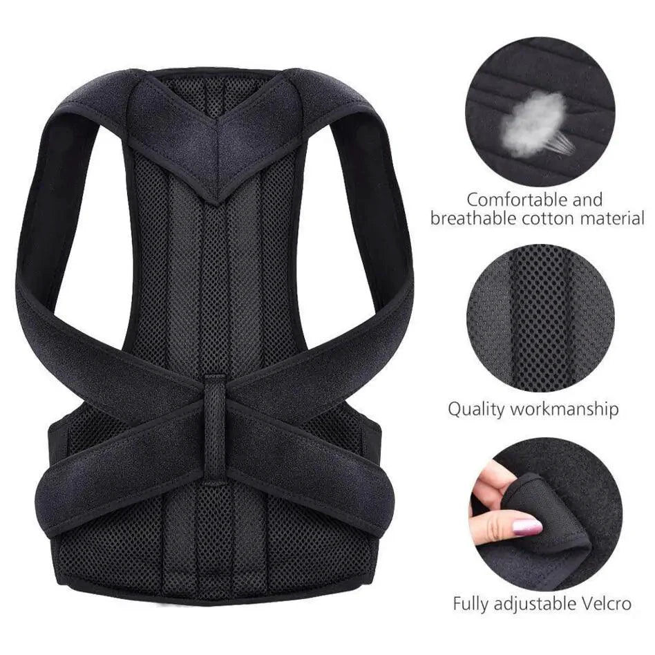Mandotos adjustable back brace and posture corrector, designed to support proper spinal alignment and improve posture.