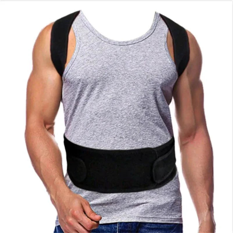 Mandotos adjustable back brace posture corrector supporting proper alignment and back support for improved posture.