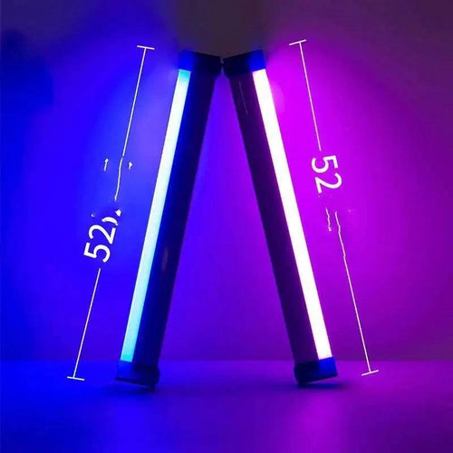 MANDOTOS adjustable portable LED fill light showing customizable brightness and color settings for professional photography or videography.
