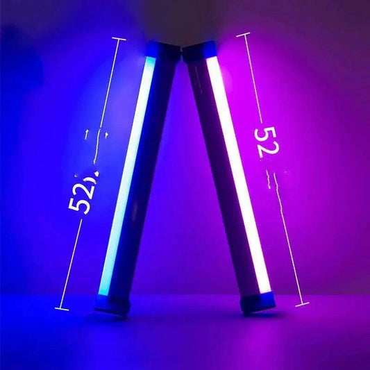 MANDOTOS adjustable portable LED fill light showing customizable brightness and color settings for professional photography or videography.