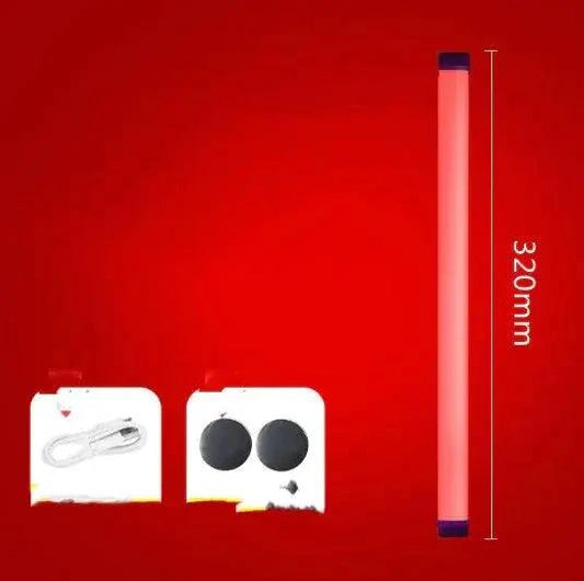 Mandotos adjustable portable LED fill light showing customizable brightness and color settings for photography or video use.