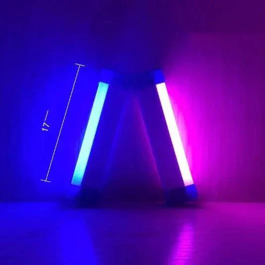 Mandotos adjustable portable LED fill light showing customizable brightness and color settings, compact design for photography and videography.