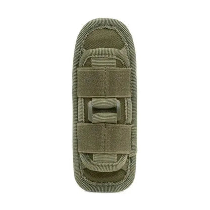 Mandotos Adventure Belt with flashlight carrier, durable nylon strap and adjustable fit for outdoor activities and hands-free lighting.