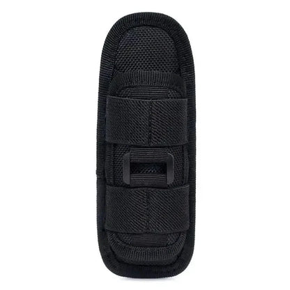 Mandotos Adventure Belt Flashlight Carrier with adjustable strap and durable design for outdoor activities and hands-free illumination.