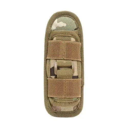 Mandotos Adventure Belt Flashlight Carrier with adjustable strap and durable design for outdoor activities and hands-free lighting.