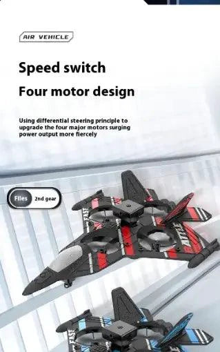 Mandotos Adventure Bubble Flyer RC Plane in mid-flight, featuring a colorful design and flexible wings for outdoor flying fun.