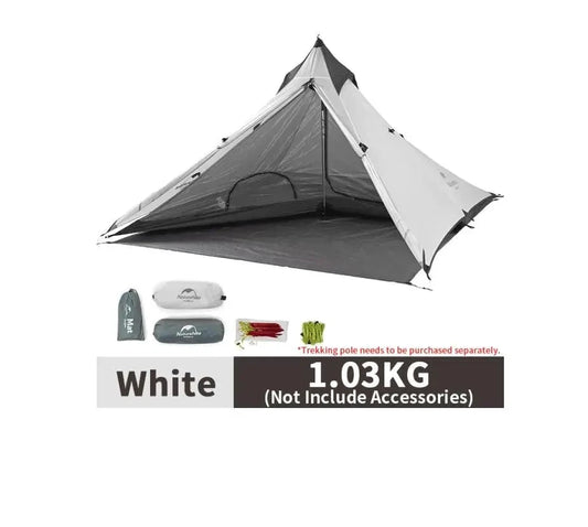 Mandotos Adventure Comfort camping tent set up outdoors, showing its durable fabric, mesh windows, and spacious design for outdoor camping.