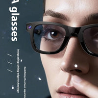Mandotos AI Camera Smart Glasses with built-in camera, sleek design, and adjustable frame for hands-free recording and photography.
