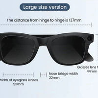 Mandotos AI Camera Smart Glasses with built-in camera, sleek design, and adjustable frames for hands-free recording and communication.