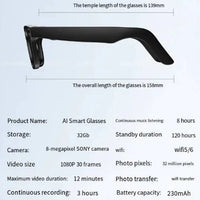 Mandotos AI Camera Smart Glasses with sleek design, featuring built-in camera and smart functionality for enhanced wearable tech.
