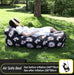 Mandotos AirLounge Elite sofa bed in stylish fabric, showing its convertible design and sleek modern appearance.