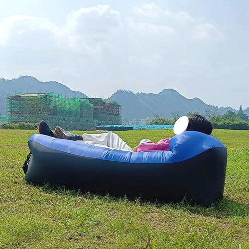 MANDOTOS AirLounge Elite sofa bed with plush cushions, showcasing its versatile design for stylish, comfortable space transformation.