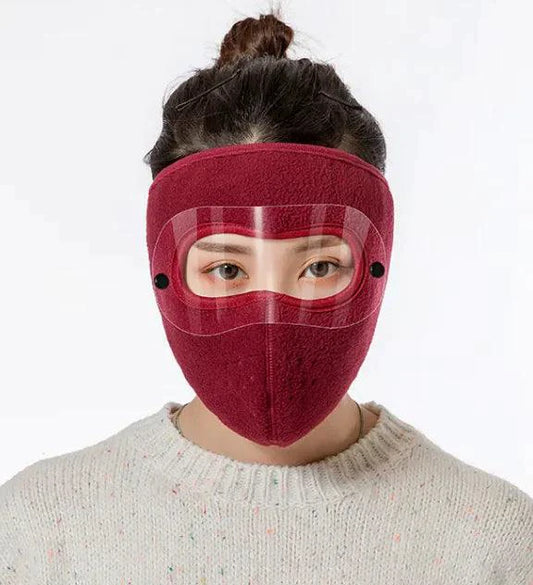 Mandotos Airy Outdoor Face Cover worn by a person, lightweight fabric mask for outdoor protection and comfort.