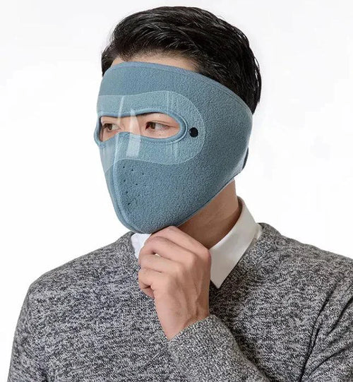 Mandotos Airy Outdoor Face Cover shown on a person, lightweight and breathable fabric for outdoor protection.