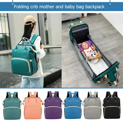 Mandotos all-in-one stroller diaper backpack with multiple compartments and adjustable straps, designed for convenient parent on-the-go use.