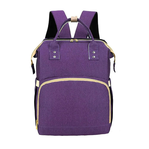 Mandotos all-in-one stroller diaper backpack with multiple compartments and adjustable straps for convenient parenting on the go.