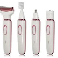 Mandotos all-in-one women's grooming epilator with multiple attachments for hair removal and skin care.