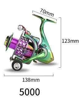 Mandotos AluSpin Reel Master fishing reel with aluminum body and ergonomic handle, perfect for freshwater and saltwater fishing.