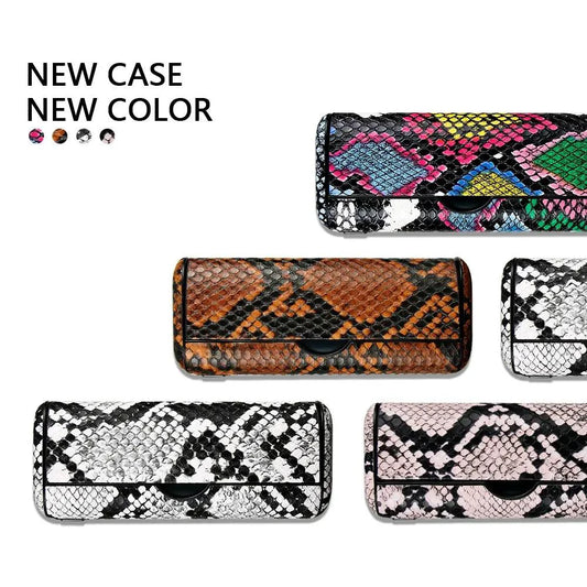 Mandotos animal snake leather case with textured snake pattern, compact and stylish accessory for storing small items.