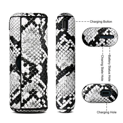 Mandotos animal snake leather case showcasing a sleek, textured snake pattern in a stylish protective accessory for devices.