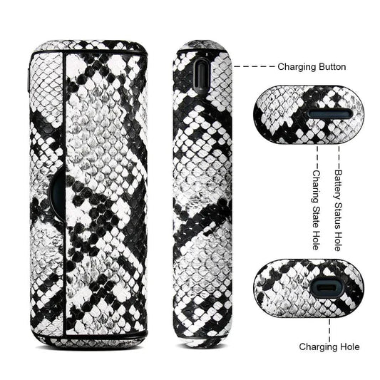 Mandotos animal snake leather case showcasing a sleek, textured snake pattern in a stylish protective accessory for devices.