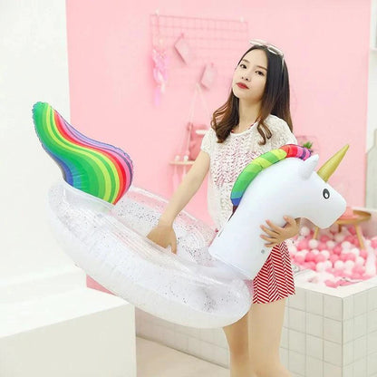 Mandotos Aqua Leisure pool ring float with colorful inflatable design, perfect for relaxing in the pool on a sunny day.